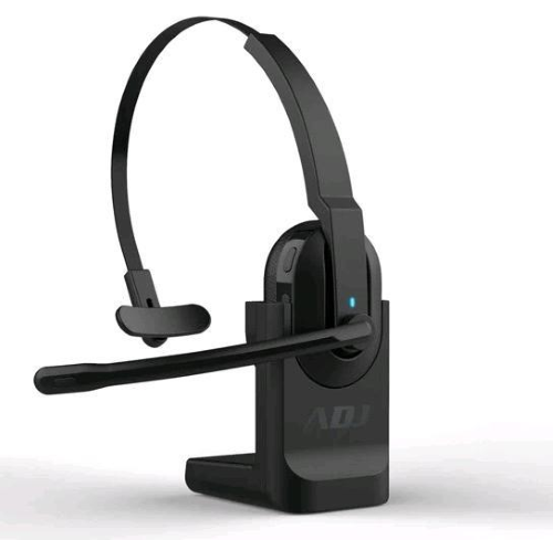 ADJ RECK CUFFIE MONO CON MICROFONO BLUETOOTH CANCELLAZIONE DEL RUMORE AI BASE DI RICARICA USB-C DURATA FINO A 46 ORE PER CALL CENTER E UFFICI NERO